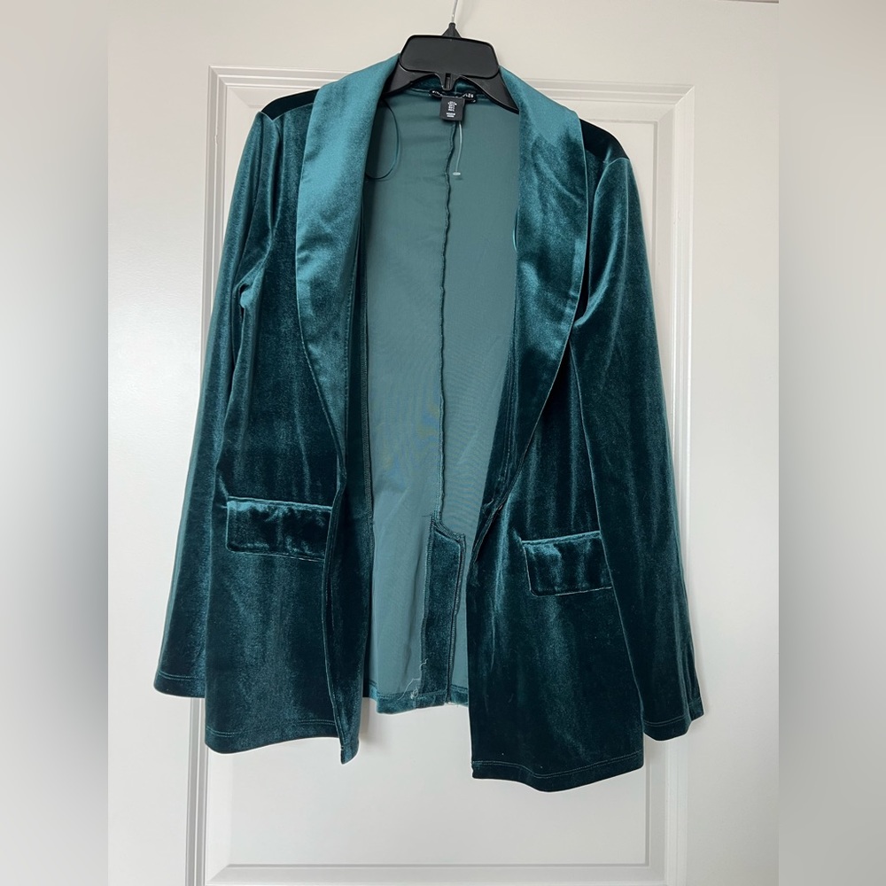Green felt blazer